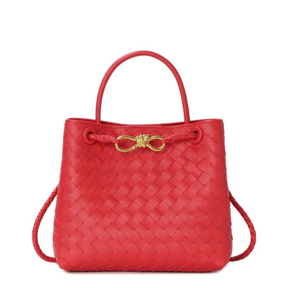 Tiffany & Fred Paris Woven Leather Top Handle Bag, Red